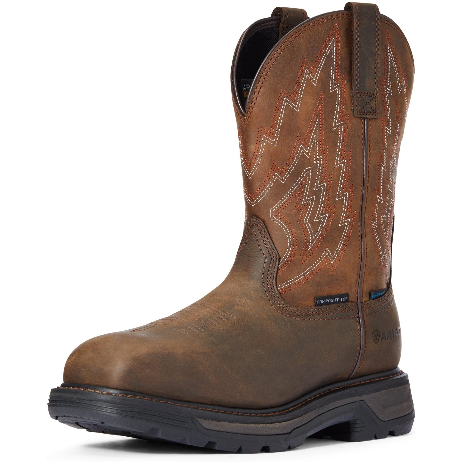Ariat Fear Tógáil Trom Waterproof Fir Buataisí Oibre - Donn - Le do thoil, faigh iad!